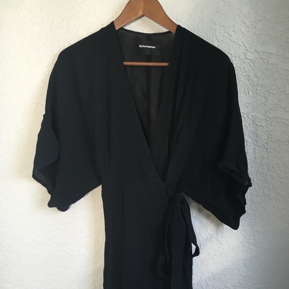 Reformation Winslow Wrap Maxi Dress Black - Picture 5 of 5